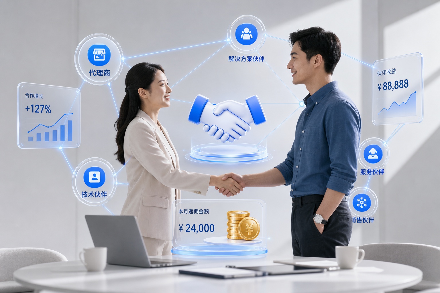 渠道与技术伙伴握手合作，把获客产品带到更多企业面前