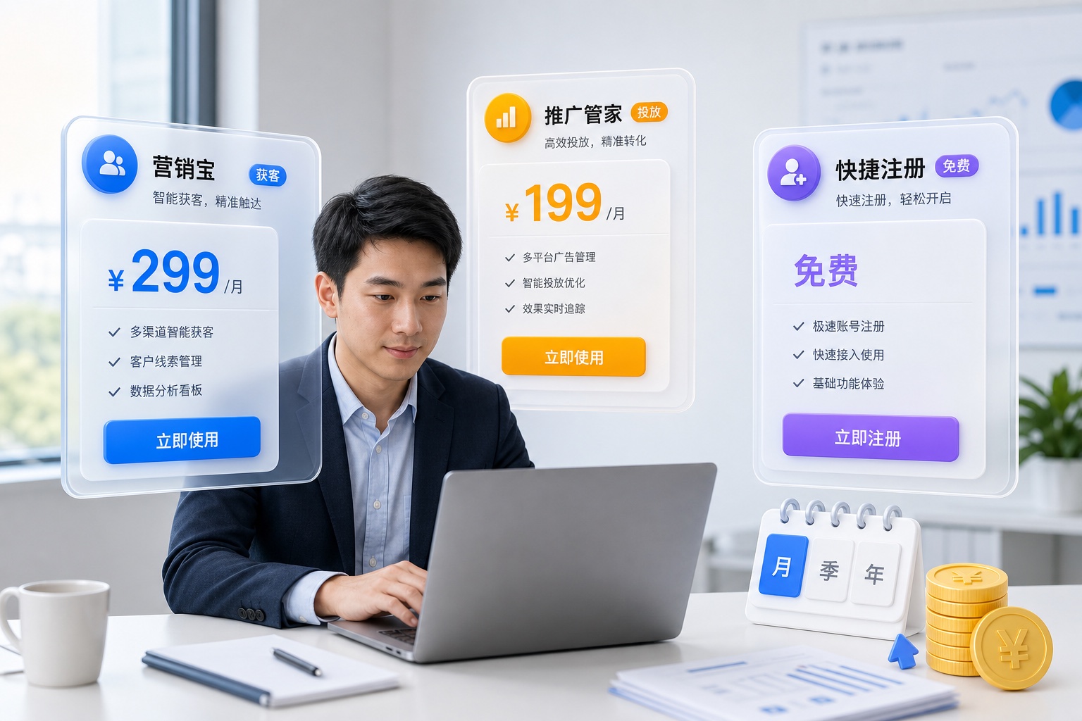 营销宝、推广管家、小程序管家三档起步价一览